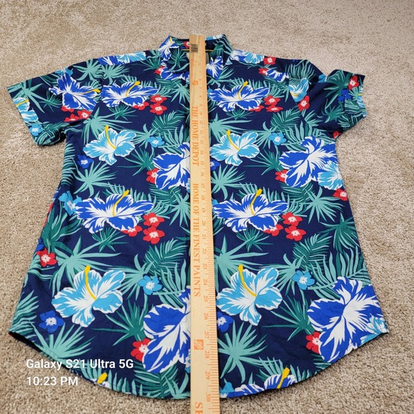 Cactus Man Floral Print Button Up Short Sleeve Casual Shirt Slim Fit M - Picture 2 of 8